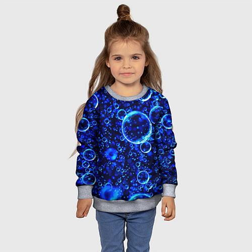 Детский свитшот Пузыри воздуха в воде Pattern / 3D-Меланж – фото 4