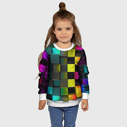 Свитшот детский Colored Geometric 3D pattern, цвет: 3D-белый — фото 2