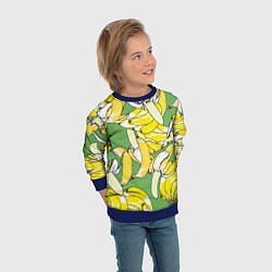 Свитшот детский Banana pattern Summer Food, цвет: 3D-синий — фото 2