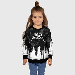 Свитшот детский Metallica музыканты, цвет: 3D-черный — фото 2