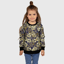 Свитшот детский Узоры и листья, цвет: 3D-черный — фото 2