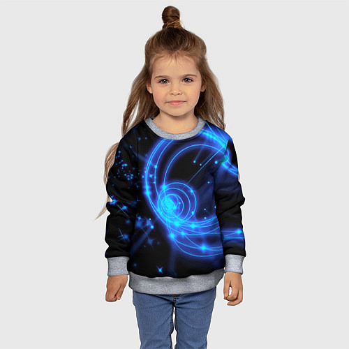 Детский свитшот Неоновый космос Neon space / 3D-Меланж – фото 4