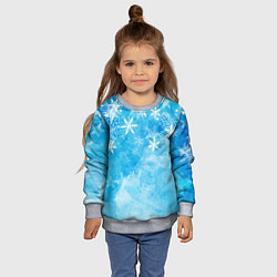 Свитшот детский Новогодние снежинки, цвет: 3D-меланж — фото 2