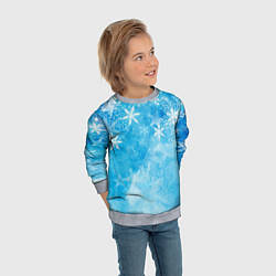 Свитшот детский Новогодние снежинки, цвет: 3D-меланж — фото 2