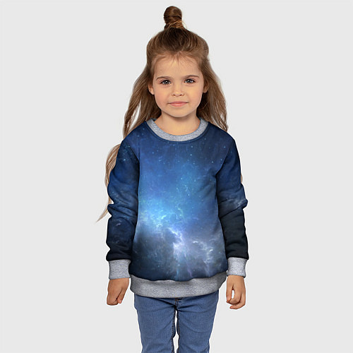Детский свитшот Манящий космос / 3D-Меланж – фото 4