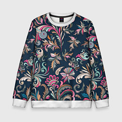 Свитшот детский Холодная хохлома, цвет: 3D-белый