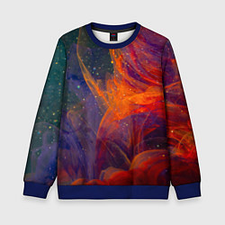 Свитшот детский Разноцветный абстрактный дым, цвет: 3D-синий