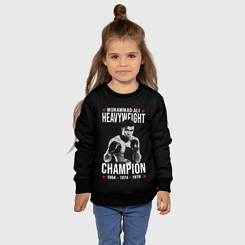 Детский свитшот MUHAMMAD ALI МУХАММЕД АЛИ / 3D-Черный – фото 4