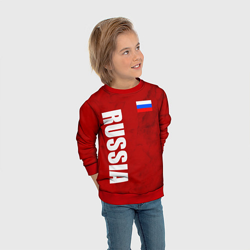 Детский свитшот RUSSIA - RED EDITION - SPORTWEAR / 3D-Красный – фото 3