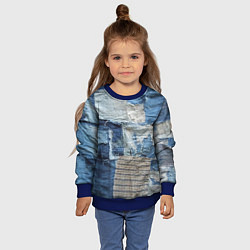 Свитшот детский Пэчворк Рваная ткань Hype, цвет: 3D-синий — фото 2