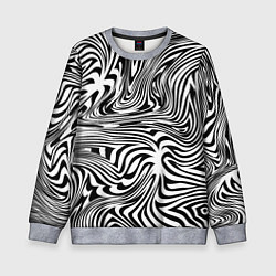 Свитшот детский Сумасшедшая зебра Абстрактный узор с извилистыми л, цвет: 3D-меланж