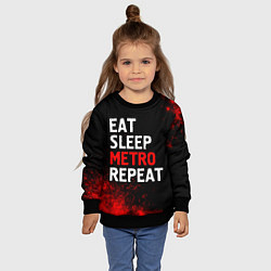 Свитшот детский Eat Sleep Metro Repeat Арт, цвет: 3D-черный — фото 2