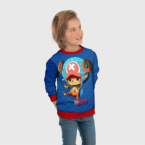 Детский свитшот Тони Тони Чоппер-врач пиратов / 3D-Красный – фото 3