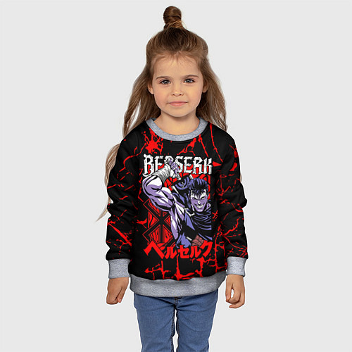 Детский свитшот БЕРСЕРК BERSERK GUTS / 3D-Меланж – фото 4