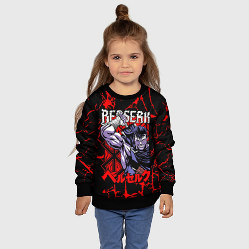 Детский свитшот БЕРСЕРК BERSERK GUTS / 3D-Черный – фото 4