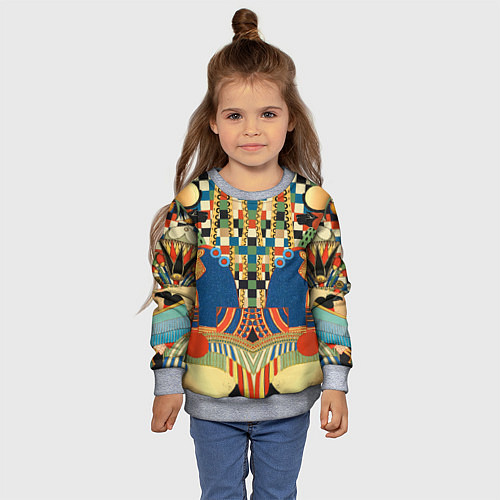 Детский свитшот Египетский орнамент / 3D-Меланж – фото 4