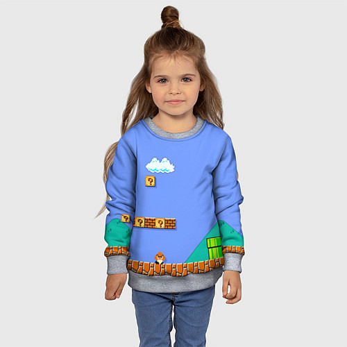 Детский свитшот Марио дизайн / 3D-Меланж – фото 4