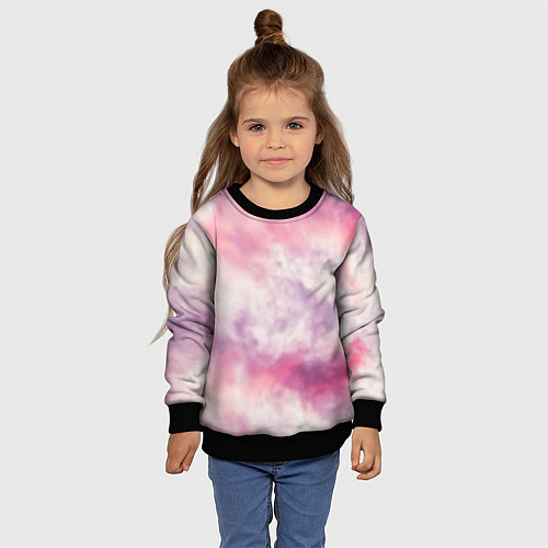 Детский свитшот Абстракция розовое небо / 3D-Черный – фото 4