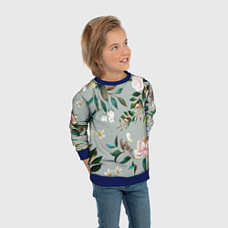 Свитшот детский Цветы Цветочный Букет, цвет: 3D-синий — фото 2