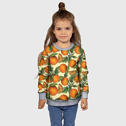 Свитшот детский Узор Апельсиновое настроение, цвет: 3D-меланж — фото 2