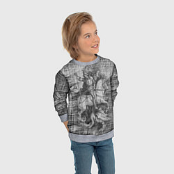 Свитшот детский Альбрехт Дюрер Всадник побеждающий дракона Гравюра, цвет: 3D-меланж — фото 2