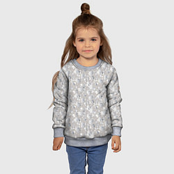 Свитшот детский Белые объемные узоры, цвет: 3D-меланж — фото 2