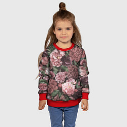 Свитшот детский Цветы Полные Любви, цвет: 3D-красный — фото 2