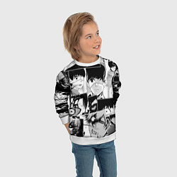 Свитшот детский Токийский гуль паттерн, цвет: 3D-белый — фото 2