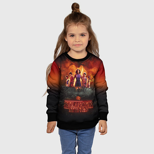 Детский свитшот ОЧЕНЬ СТРАННЫЕ ДЕЛА STRANGER THINGS / 3D-Черный – фото 4