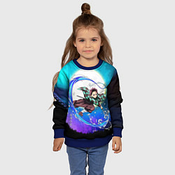 Свитшот детский Клинок, рассекающий демонов Танджиро Tanjiro, цвет: 3D-синий — фото 2