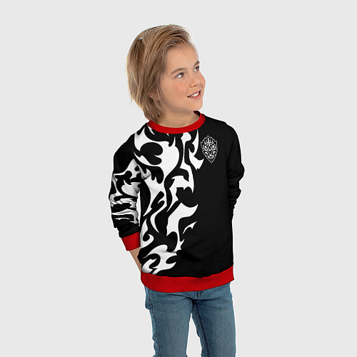 Детский свитшот ПРОКЛЯТЫЙ ЩИТ ВОСХОЖДЕНИЕ ГЕРОЯ / 3D-Красный – фото 3