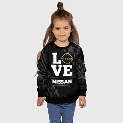 Свитшот детский Nissan Love Classic со следами шин на фоне, цвет: 3D-черный — фото 2