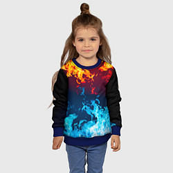 Свитшот детский Лед и Пламя Борьба стихий, цвет: 3D-синий — фото 2