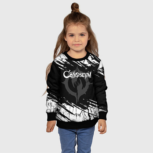 Детский свитшот Chaoseum Logo Grunge / 3D-Черный – фото 4