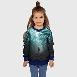 Свитшот детский Парень в лесу, цвет: 3D-синий — фото 2