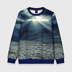 Свитшот детский Трещины на земле пустыня, цвет: 3D-синий