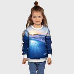 Свитшот детский Грань между небом и водой, цвет: 3D-белый — фото 2