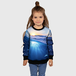 Свитшот детский Грань между небом и водой, цвет: 3D-черный — фото 2