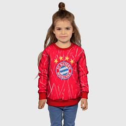 Свитшот детский Bayern munchen белые царапины на красном фоне, цвет: 3D-красный — фото 2