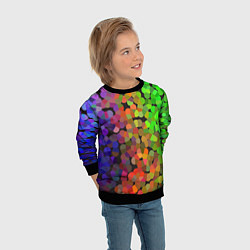Свитшот детский Яркая палитра красок - блики, цвет: 3D-черный — фото 2