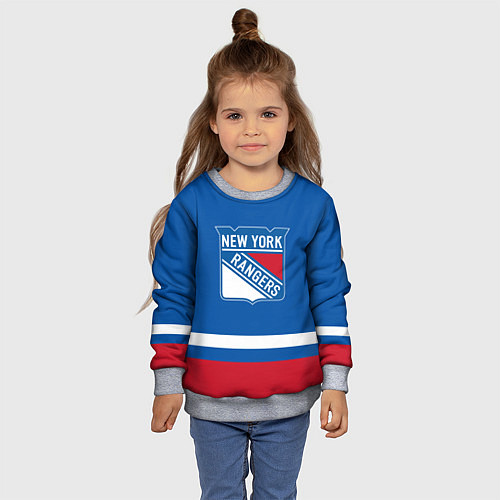 Детский свитшот New York Rangers Панарин / 3D-Меланж – фото 4