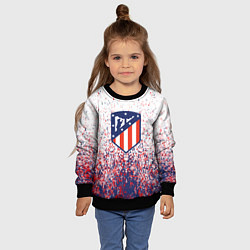 Свитшот детский Atletico madrid logo брызги красок, цвет: 3D-черный — фото 2