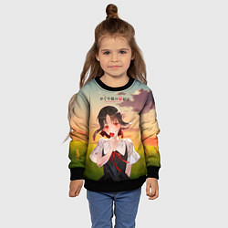 Свитшот детский Госпожа Кагуя Love is war Милая Синомия, цвет: 3D-черный — фото 2