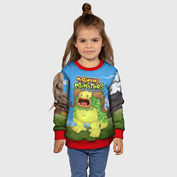 Свитшот детский My singing monsters Избалолист Entbrat, цвет: 3D-красный — фото 2