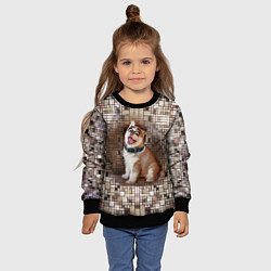 Свитшот детский DIGITAL ART ДЕВУШКА СОБАКА ПРЯМОУГОЛЬНИКИ, цвет: 3D-черный — фото 2