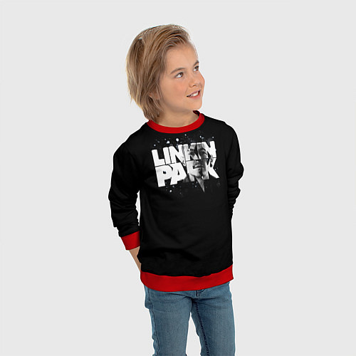 Детский свитшот Linkin Park логотип с фото / 3D-Красный – фото 3