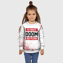 Свитшот детский Doom: красные таблички Best Player и Ultimate, цвет: 3D-белый — фото 2