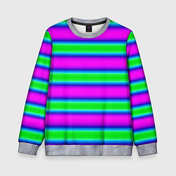 Детский свитшот Зеленый и фиолетовые яркие неоновые полосы striped