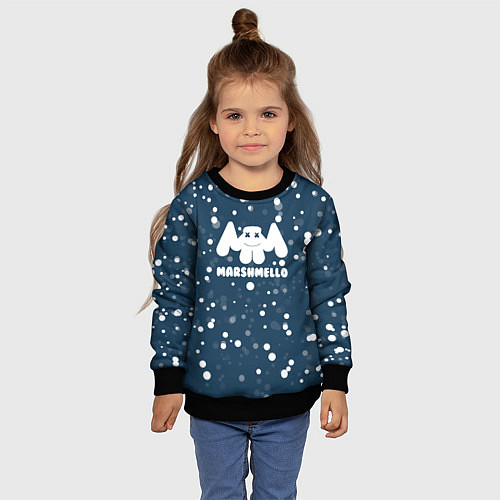 Детский свитшот Marshmello крапинки / 3D-Черный – фото 4