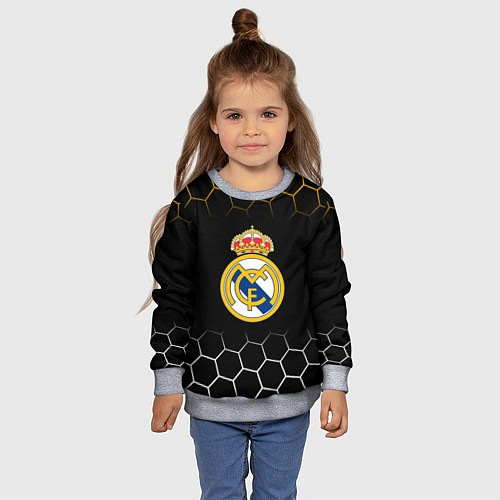 Детский свитшот Real madrid соты / 3D-Меланж – фото 4